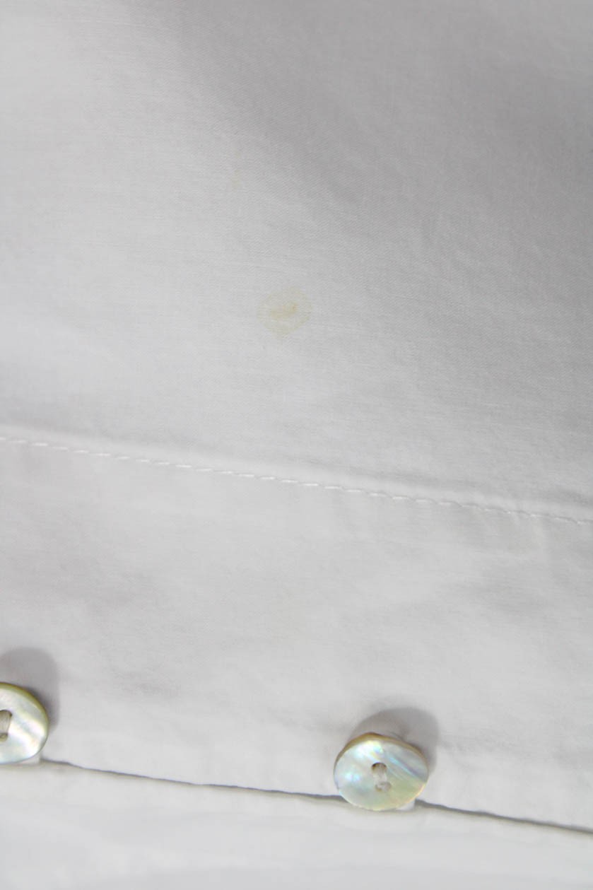 Intermix Women Basic White Solid Cotton Button Up… - image 4