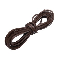 Flat Leather Cord 3.3 Yard 3mm Leather String Strips for DIY Crafts Deep Coffee