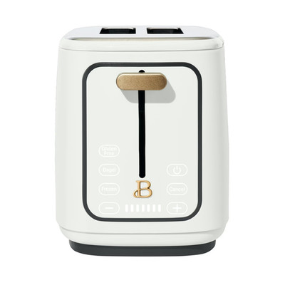 Beautiful 2 Slice Toaster with Touch-Activated Display, White Icing