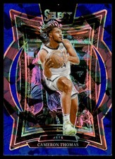 2024-25 Panini Select Blue Cracked Ice Cameron Thomas Concourse Brooklyn Nets