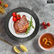 Charger Plates Set, PP Round Dinner Plate, 100 PCS Charger Plates Bulk