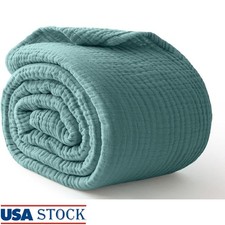 Breathable Cotton Muslin Blanket Soft Lightweight Throw Perfect Co-Sleeping Gift