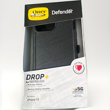 OtterBox Defender Series Rugged iPhone 13 Case Black w/ Holster, Port Cover