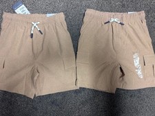 Tommy Bahama Boys Size 5/6 Moisture Wicking Active Tan Cargo Shorts - NWT