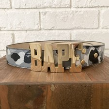 BAPE CAMO Gold Buckle Leather Belt a bathing ape NIGO Size M