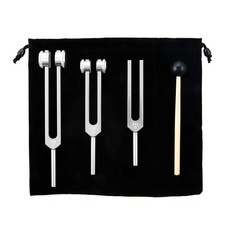 Tuning Forks for Healing- 128Hz, 256Hz, 3 PCS Silver-128Hz, 512Hz