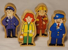 Vtg 2001 Imaginarium Wooden People Lot 4 Thomas The Tank Brio Train Set