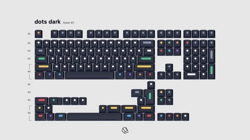 GMK Dots Keycaps - Dark Base Kit