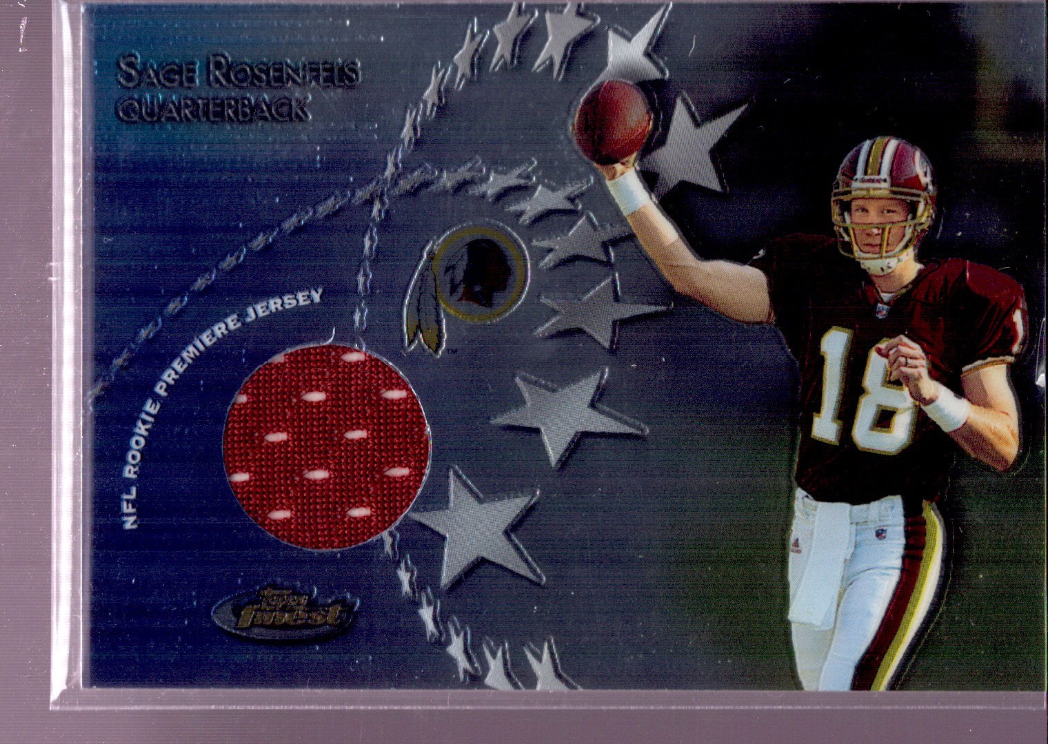 2001 Finest #RPJ-SR Sage Rosenfels Rookie Jersey