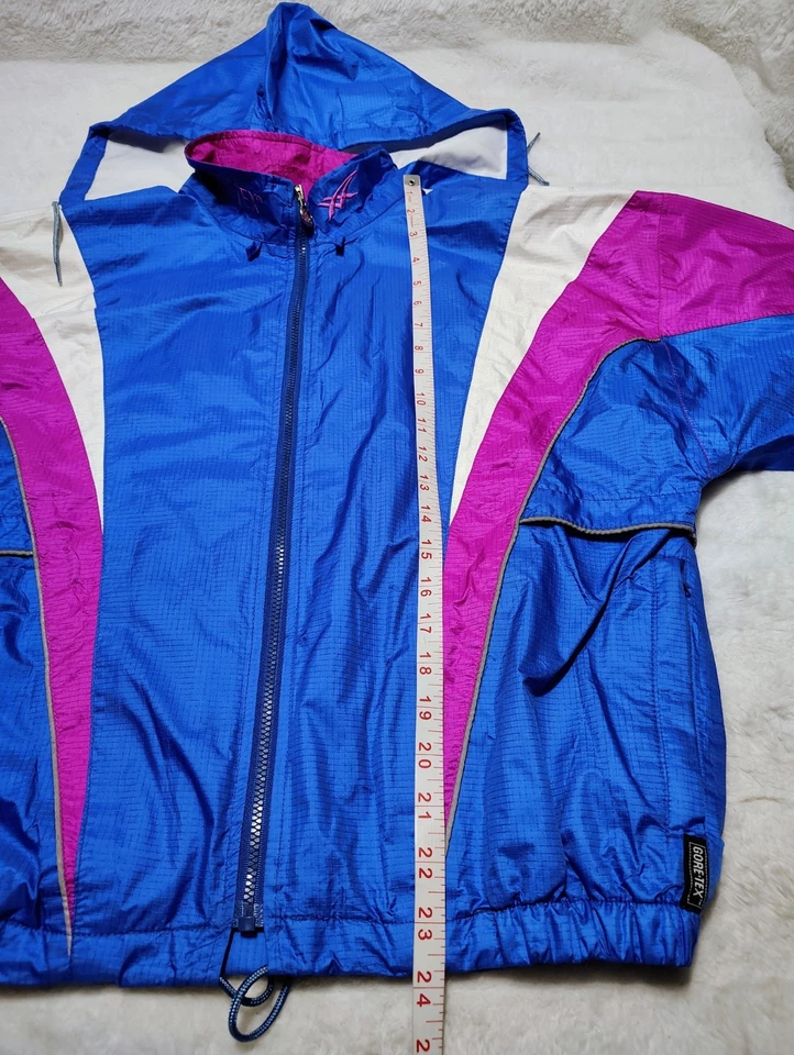 De colección. Chándal ASICS Gore Tex Años 90 Y2K Dos Piezas Azul Rosa Malla Forrado Para Mujer M Foto 2 de 4