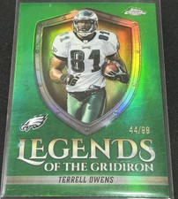 2025 Topps Chrome NFL Terrell Owens Legends of the Gridiron Green Refractor /99