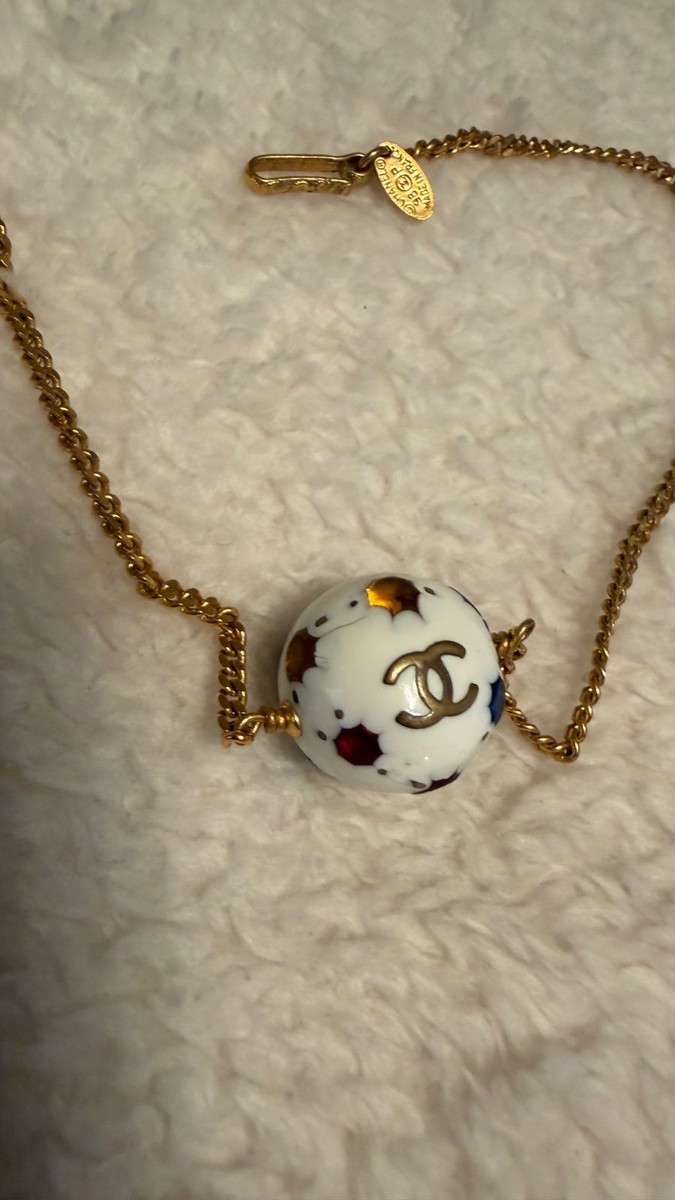 Chanel vintage soccer ball necklace in gold | eBay