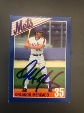 New York Mets ORLANDO MERCED autographed 1990 Kahns Quality Meats