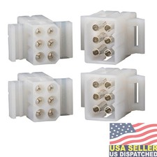Molex 6 Pin Connector 14A w/18-22 AWG .093" Pins, Panel Mount 2 Match Set