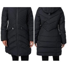 Pajar Womens Size Large Black Zotique Chevron Quilted Parka With Inner Bib