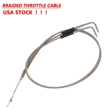Stainless Steel Throttle and Idle Cable Set For Dyna Super Wide Glide Electra
