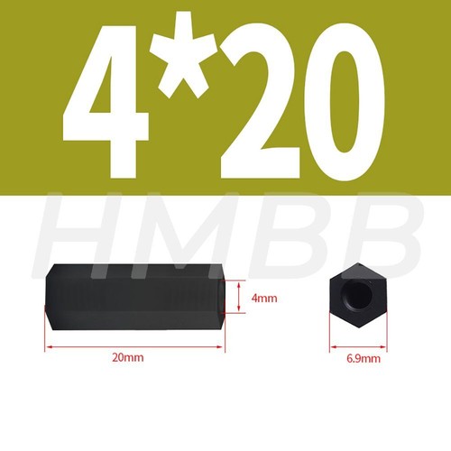 Hex Black Plastic Female M2 - M5 Spacer Thread Pillars Nylon PCB Studs Standoff - Picture 56 of 65