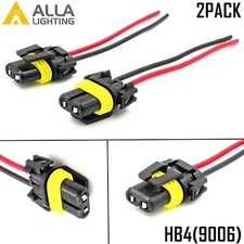 Alla Lighting 9006 Socket Female Adapter Wiring Harness Pigtail Plug Connector