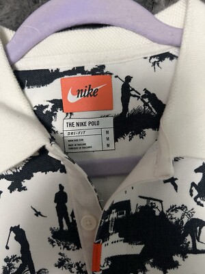 Nike Dri-fit Toile Print Golf Polo Shirt Men M Av5244-045 Tony