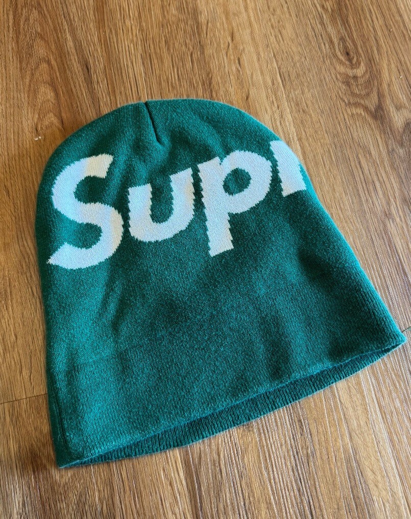 Supreme NY Big Logo Knit Beanie Hat Dark Green Men's | eBay Supreme NY Big Logo Knit Beanie Hat Dark Green Men's | eBay