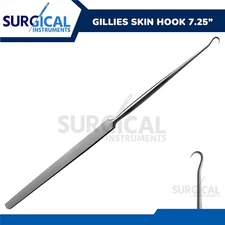 Gillies Skin Hook 7.25'' Single Sharp Prong Retractor Surgical German Grade