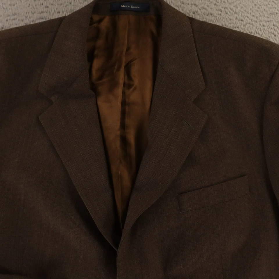 Chaqueta de tweed de colección L LT marrón a cuadros pata de gallo 100 % lana Blazer Abrigo deportivo 44L Foto 2 de 4