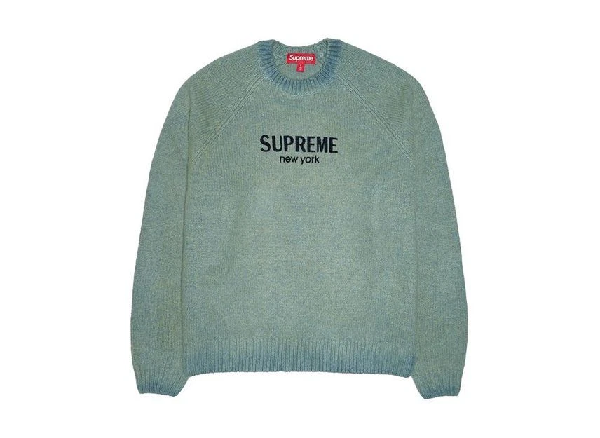 Pull vert logo floqué suprême