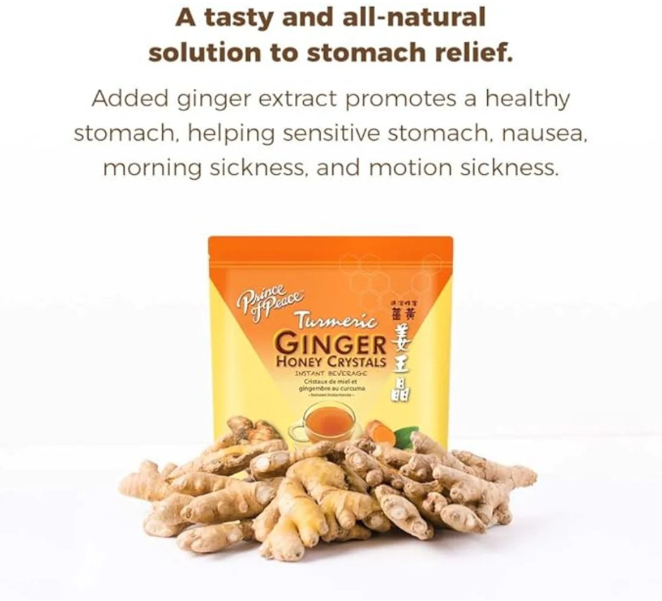 Prince of Peace Instant Ginger Honey Crystals with Turmeric (25 Sachets)