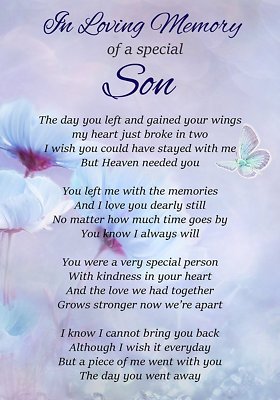 Grave Memoral Card, N Lovng Memory Of A Specal Daughter - Etsy