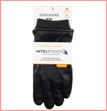 Dockers Mens LEATHER Winter GLOVES - Heat Ret...