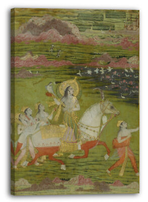 Kunstdruck Illustrierte Einzelarbeit - Chand Bibi Hawking mit Begleitern in ein