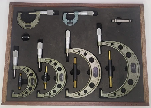 0-6" Mitutoyo Outside Micrometer 103-933 Set .0001" Graduation 6 Pcs W/Standards