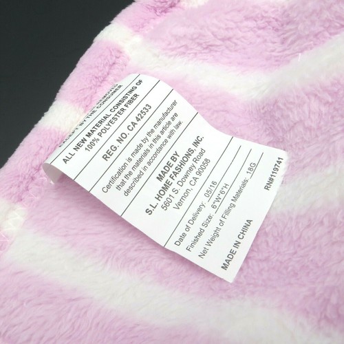 SL Home Pink Monkey Plush Lovey White Striped Security Blanket Blankie - Picture 5 of 6