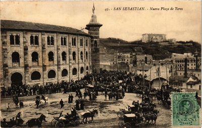 Tirage Vintage Original - Plaza De Toros, San Sebastian, Espagne - Circa 1875 - 12x18,5 Cm
