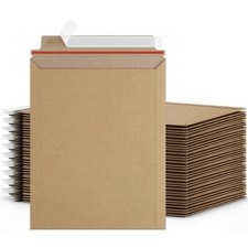 9x12 Photo Mailers 50 Pack Brown Self Seal Stay Flat Cardboard Envelopes