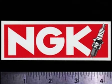 NGK Spark Plugs - Original Vintage 1970's 80's Racing Decal/Sticker - 4.25 inch