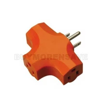 1X 3 Way Outlet Wall Triple Tap Adapter Grounded Tri Tap Electrical Splitter BN1