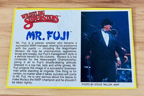 Mr. Fuji LJN WWF Wrestling Superstars Vintage Action Figure Rare Yellow Cardback