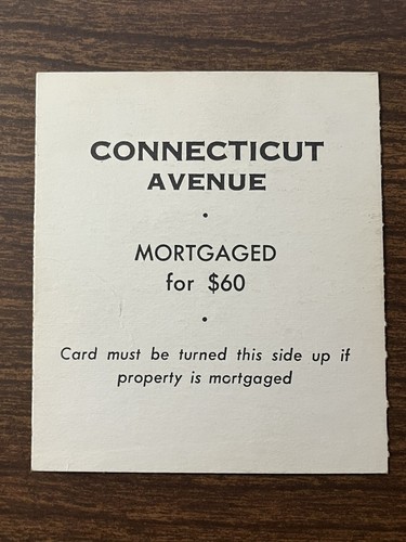 Vtg 1965 Monopoly Replacement Title Deed Cards ~ Lt Blue ~ Conn Oriental Vermont - Picture 7 of 7