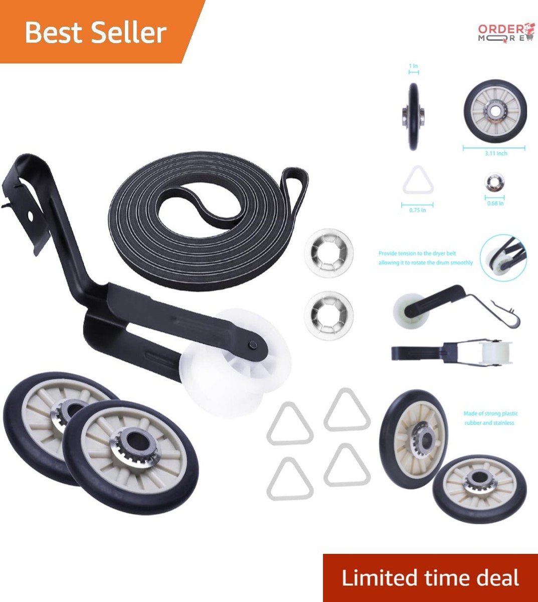 Kenmore Dryer Repair Kit Including Belt & Pulley, Fits Series 70-600 Models | eBay Kenmore Dryer Repair Kit Including Belt & Pulley, Fits Series 70-600 Models | eBay