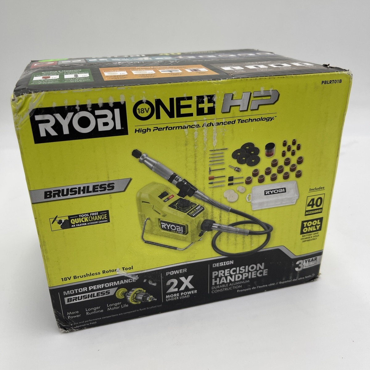 RYOBI ONE Rotary Tool PBLRT01B 18V 25000 RPM Base Accessories
