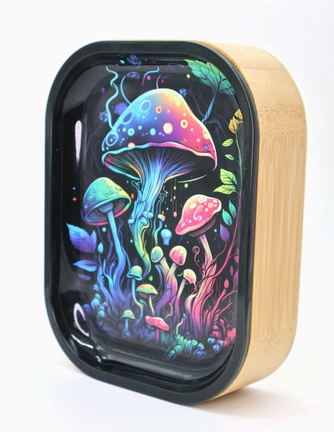 High-Quality Stylish Bamboo Wood Stash with Magnetic Rolling Tray