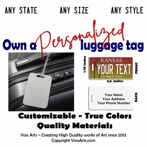 Kansas License Plate Power Future custom personalized Any TEXT Car Bike Key Tag - Picture 6 of 17