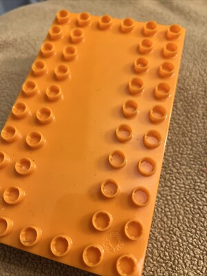 4 Mega Bloks 6 X 10 Orange Base Plate Lava  Baseplate Building Empty Center