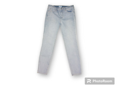 NWOT Women's CeCe  Sz8 8 Light Blue Denim Mid Rise Skinny Jeans with Ruffle Hem