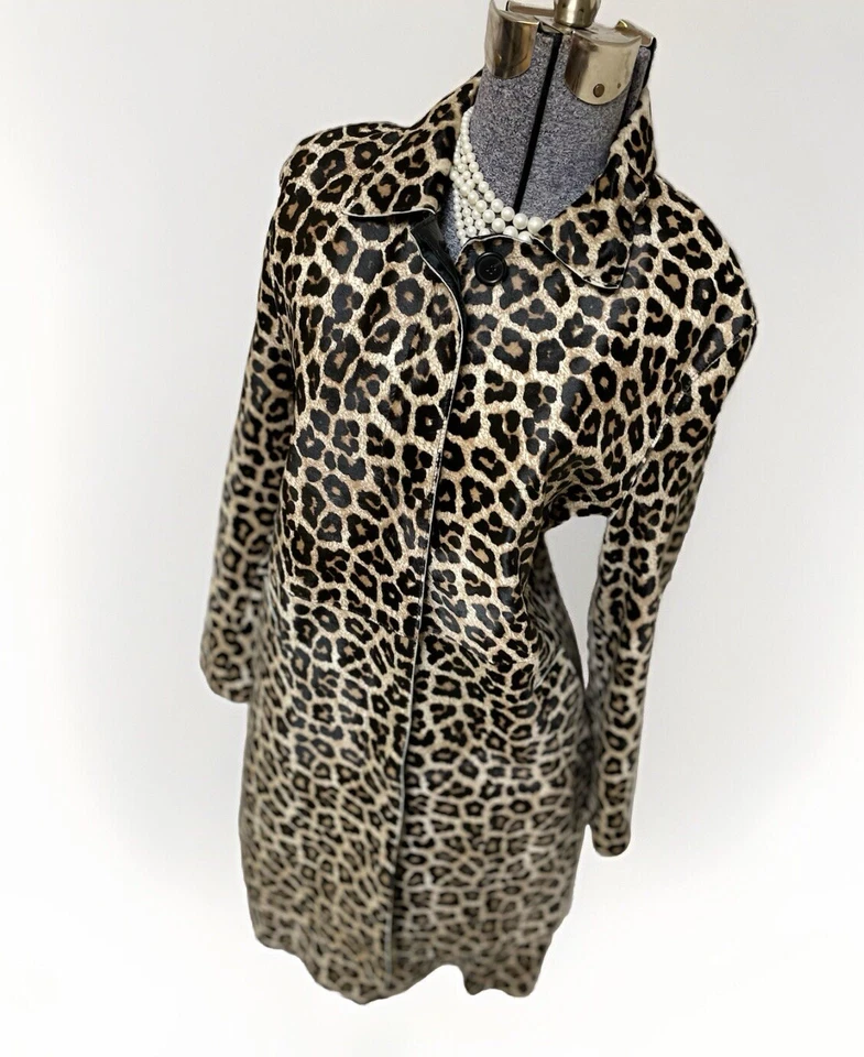 NUEVO Traje Falda Theory Mujer Talla 10 Sahara Conjunto de Dos Piezas Bolsillos Estampado Animal Foto 3 de 4