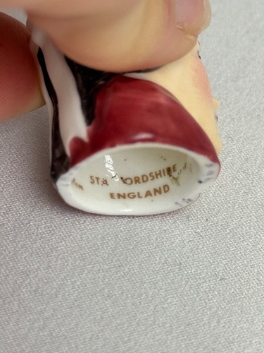 Seltenes Vintage George Washington & Martha Washington Fingerhut Set Staffordshire - Bild 7 von 8