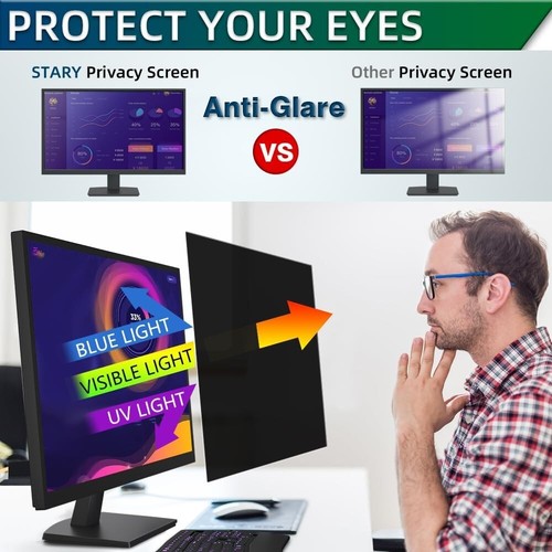 143) 23 Inch Computer Privacy Screen Filter Removable Anti Glare 16:9 Ratio - Photo 6/9