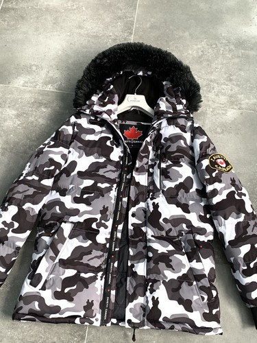 RARE Men's ZAVETTI CANADA Padded Puffer Parka Winter Jacket Fur Trim Coat Size L - Picture 4 of 24