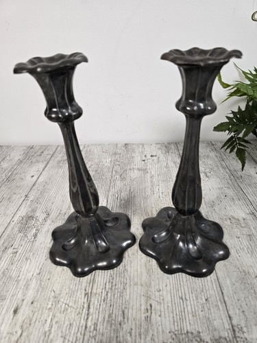 Vintage Paar Kerzenständer Messing Jugendstil